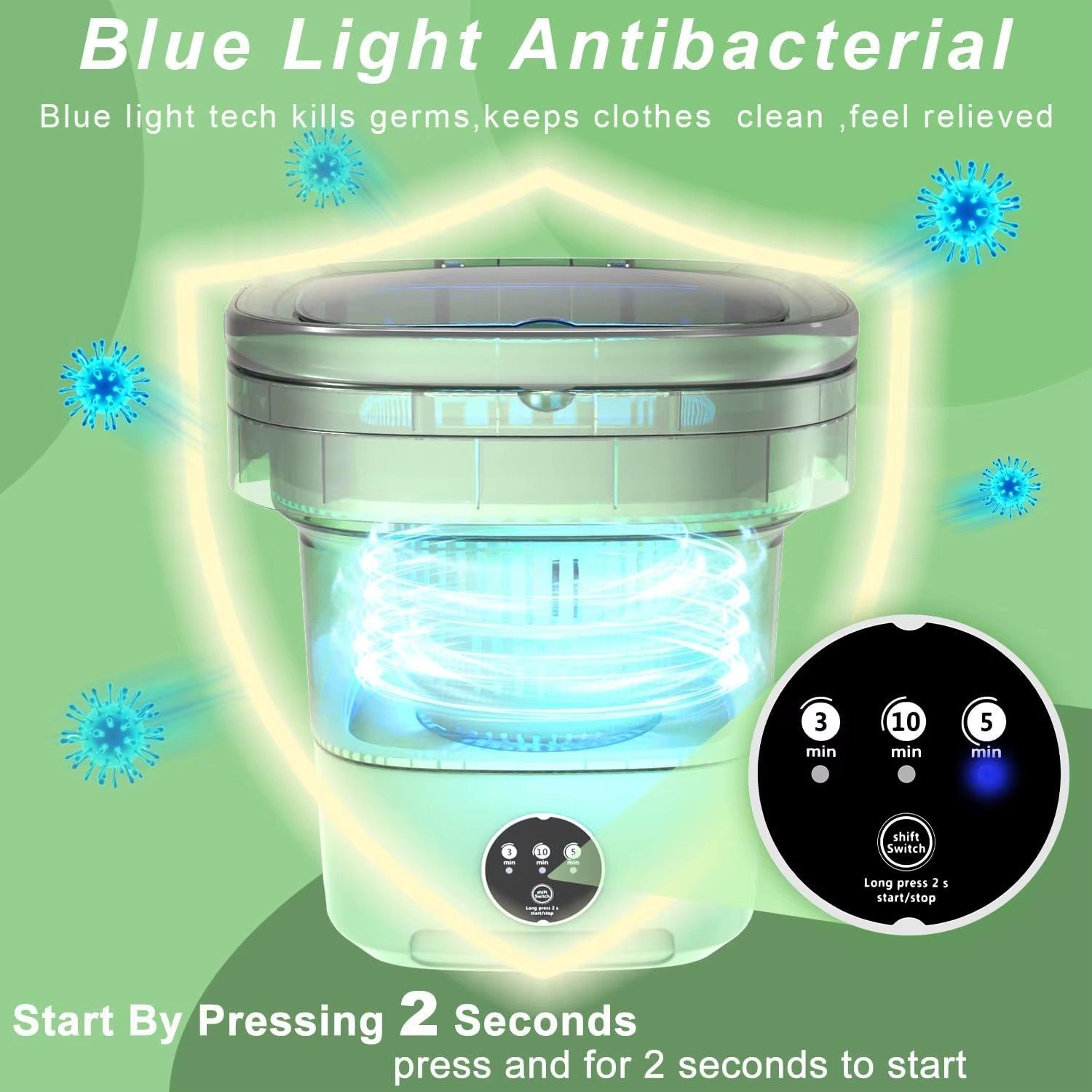 Portable Clothes Mini Laundry Folding Washing Machine - Image 6