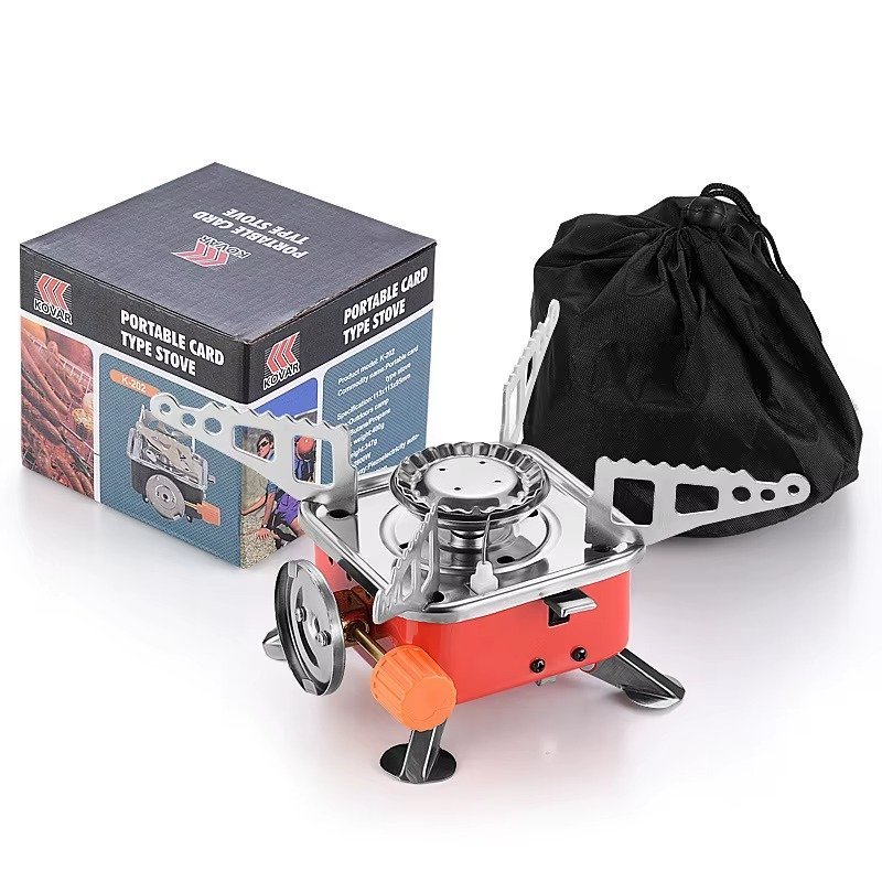 Portable Mini 2800W Outdoor Windproof Camping Gas Stove Portable Mini Square Cooker Butane Gas Stove Picnic Water Burning Stove