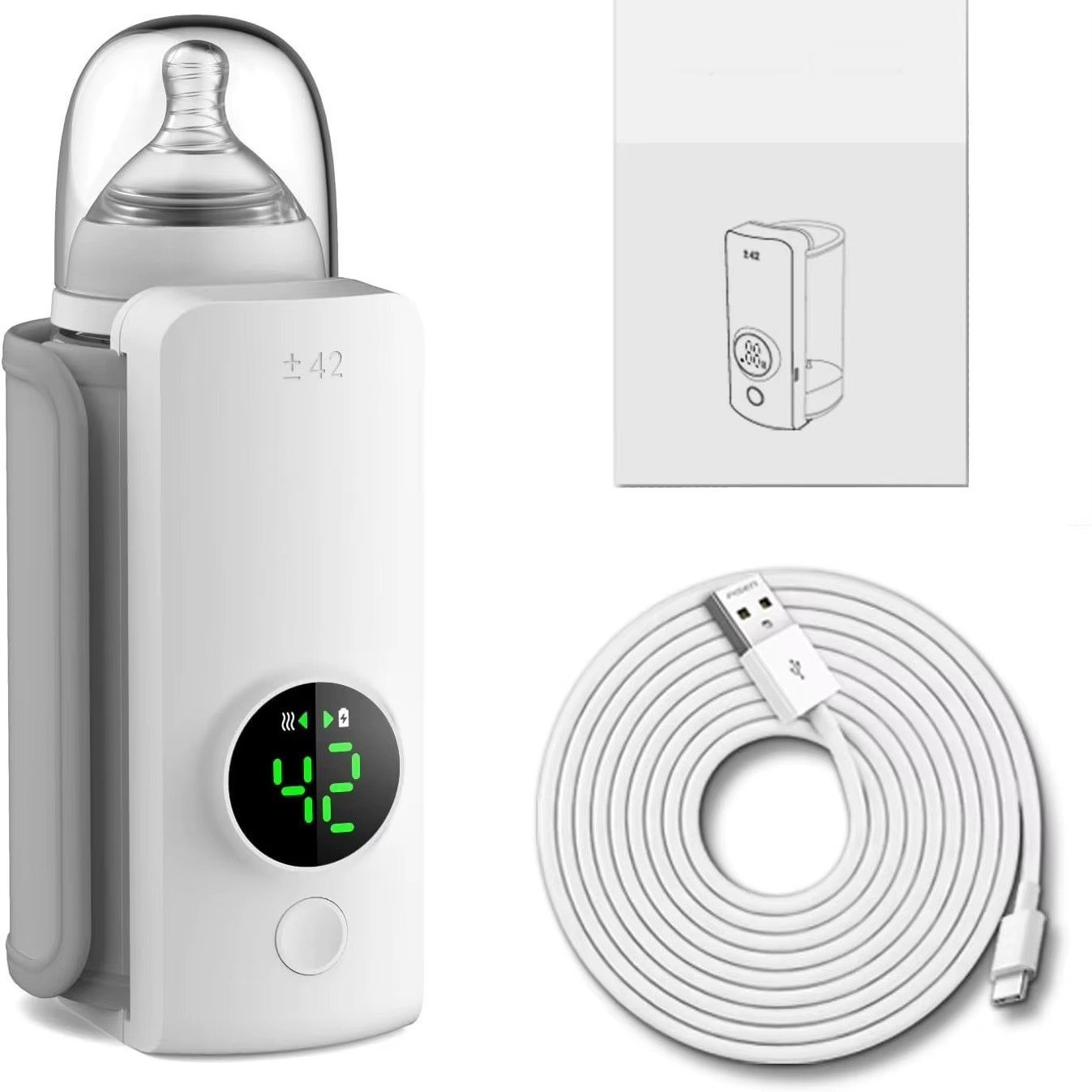 Portable Baby Bottle Warmer for Travel Rechargeable Cordless Bottle Warmer,Baby Bottle Warmer for Breastmilk and Formula - Image 6