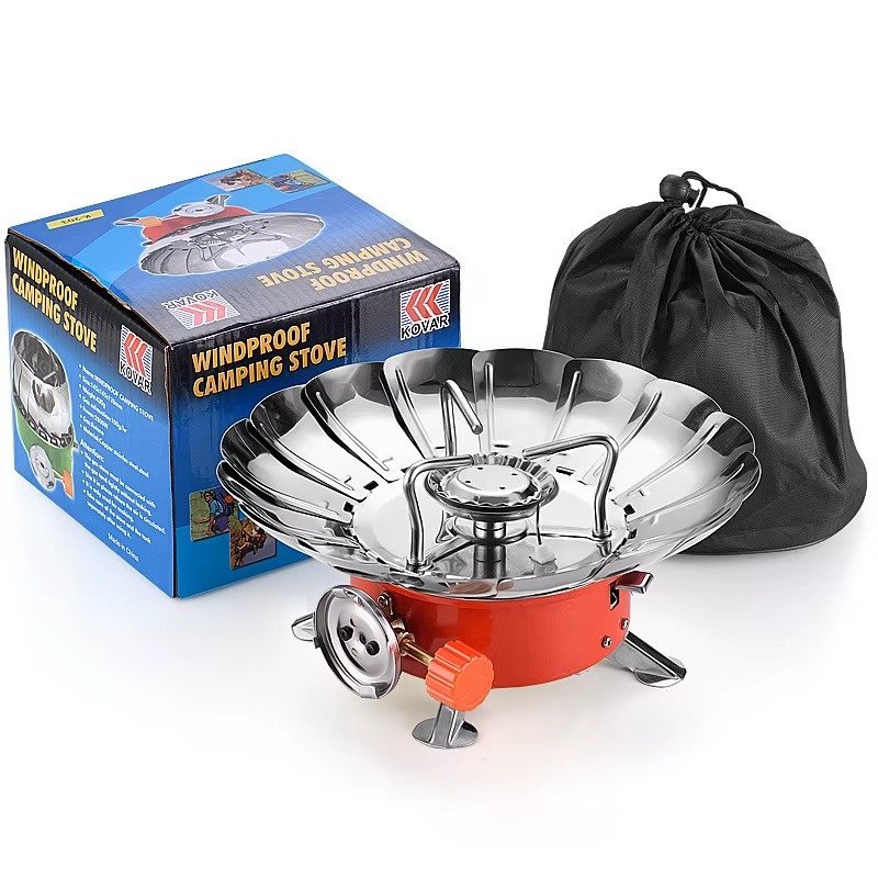 Portable Mini 2800W Outdoor Windproof Camping Gas Stove Portable Mini Square Cooker Butane Gas Stove Picnic Water Burning Stove - Image 2