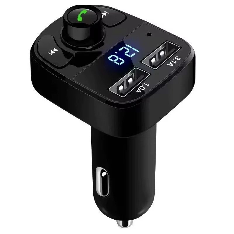 Dual Usb Car Charger Handsfree V5.0 Car Kit Mp3 Player Car Fm Transmitter Wireless Fm Modulator Transmitter for IPhone
