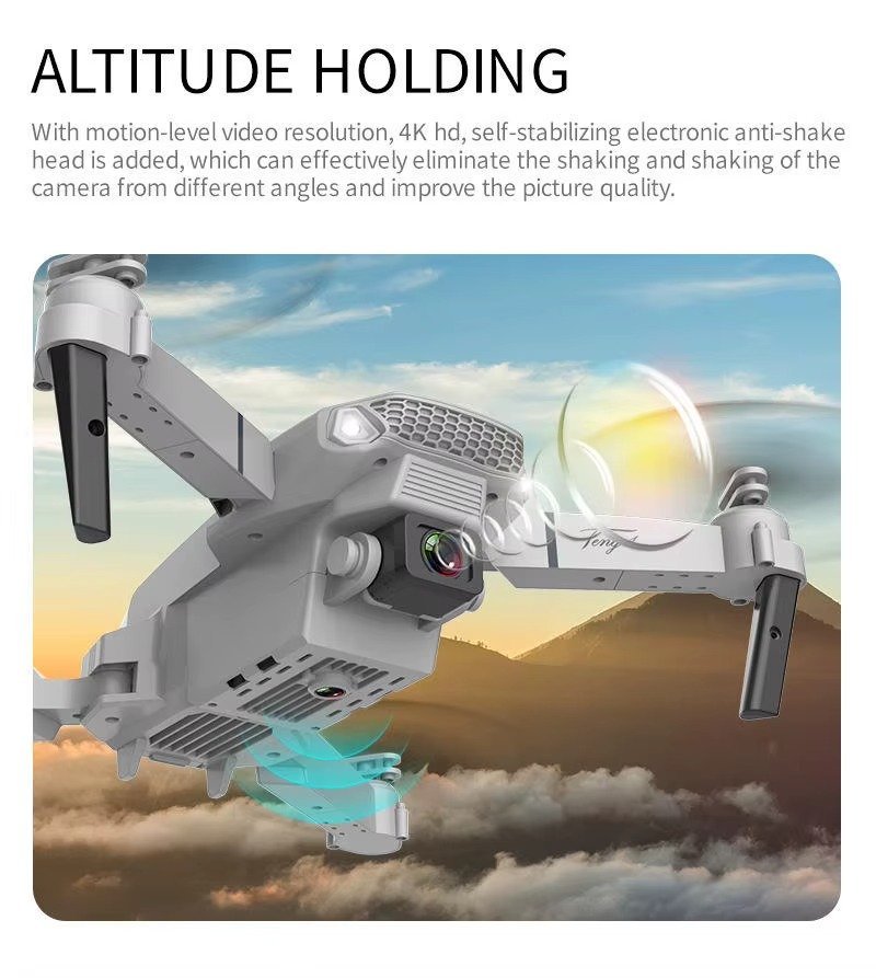 4K Camera Drone Helicopter Quadcopter WiFi 1080p Real-time Transmission Single Camera Headless Mode Mini Drones - Image 3