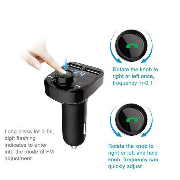 Dual Usb Car Charger Handsfree V5.0 Car Kit Mp3 Player Car Fm Transmitter Wireless Fm Modulator Transmitter for IPhone - Image 3