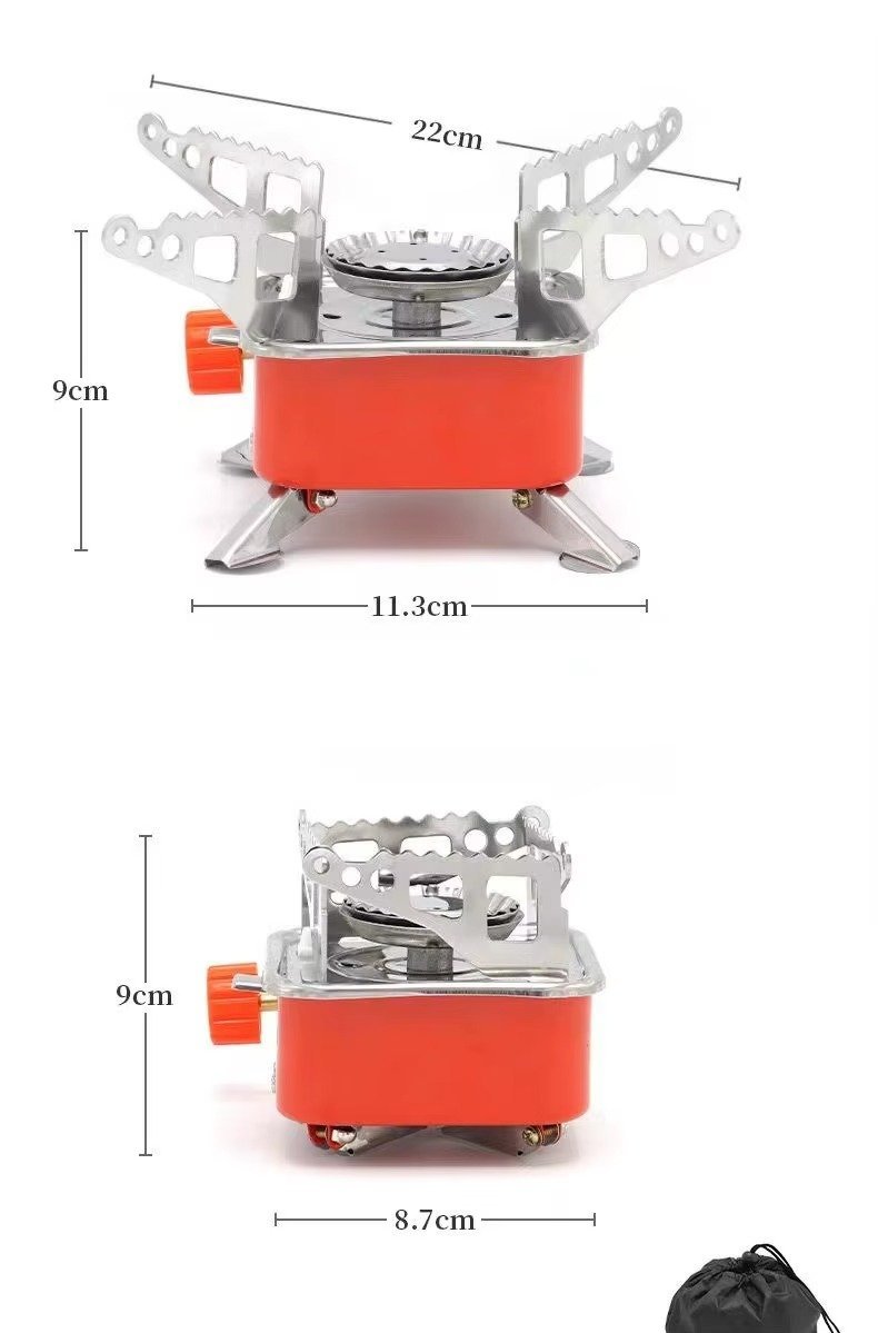 Portable Mini 2800W Outdoor Windproof Camping Gas Stove Portable Mini Square Cooker Butane Gas Stove Picnic Water Burning Stove - Image 3