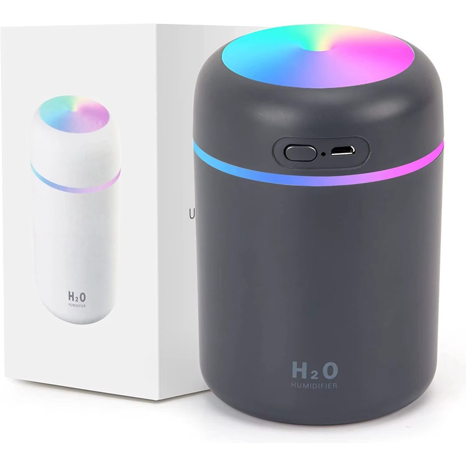 Portable 300ml Mini Ultrasonic USB Humidifier Free Sample Colorful Light Personal Desktop Spray for Home Car RV Electric Power